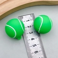 Green tennis ball PVC keychain charms with realistic white seams, 25mm diameter size - Green Tennis Style (22926)
