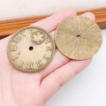 Antique bronze retro clock dial charms with roman numerals for DIY jewelry making - Antique Large Round Clock Gear (8905)