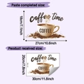 Detailed dimensions of Coffee Time wall sticker showing 30x20cm sheet and layout size - Coffee Time (HY-F785) / 20x30cm