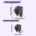 Detaillierte Größentabelle für 3D-Wandtattoo mit schwarzem Panther inklusive Maße des Bogens - Schwarzer Panther Stil (HY-F778) / 24.5x24.5