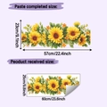 Details von Sonnenblumen-Wandtattoos mit Layout und Originalmaßen des Aufkleberbogens - Sonnenblumen Stil (HY-F818)