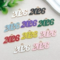 Pendentifs année 2026 en finition dorée et émail coloré pour la création de bijoux DIY - Multicolore 2026 Grand