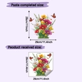 Dettaglio di adesivi murali con fiori e farfalle colorate con dimensioni e schema layout - 29*29cm (HY-F795)