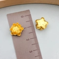 Matte gold flower spacers with 10mm diameter for DIY Chinese style bracelets - Lotus Petal Spacer Bead