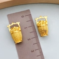 Pendentif panier porte-bonheur chinois doré avec lingots d'or pour bijoux DIY - Petit Pendentif Seau de Lingot d'Or