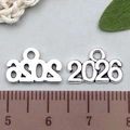 Pendentif chiffre 2026 en alliage argenté pour la création de bijoux et colliers DIY - Argent Antique 2026