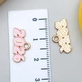 Pendentif breloque rose année 2026 doré avec émail pour la création de bijoux DIY - KC Or Rose 2026