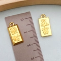 Pendentif chinois doré porte-bonheur avec caractères de richesse pour bijoux DIY - Brique d'Or de Fortune et Richesse