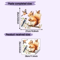 Detailed view of squirrel and bird wall decal with layout dimensions and product code HY-F793 - 25*29cm / HY-F793 Full Transparent