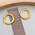 Perles intercalaires dorées mates avec motifs Ruyi pour bijoux DIY, diamètre de 20mm - Grand Anneau Qian Kun