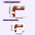 Detail view of red rose corner wall stickers with size dimensions for home decor - 12x14cm / HY-KG227