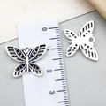 Vintage silver hollow butterfly charms with black enamel patterns for jewelry DIY - Hollow Butterfly Style (22322) / 20x15mm