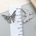 Antique silver hollow butterfly pendant charm in alloy for DIY jewelry making - Butterfly Style (22323) / 24x18mm