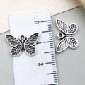 Vintage tibetan silver butterfly pendant charms for DIY jewelry making and crafts - Butterfly Style (22324) / 16x11mm