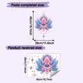 Detailed view of Mandala lotus and eye wall sticker with dimensions and layouts - 29x40cm (HY-F834)