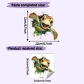 3D sea turtle wall decal dimensions guide showing finished size vs received layout - Breaking Wall Turtle (HY-M544) / 24.5*24.5cm