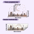 Size chart showing castle and moon wall sticker dimensions in centimeters and inches - HY-F844 Multi-Color / 20x60cm