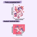 Luminous unicorn wall sticker showing finished size and product dimensions for home decor - Dreamy Unicorn Pink Glow Style (HYG0076粉光)