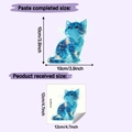 Leuchtende Katzen-Wandtattoo Produktgröße und Anwendungs-Effekt Vergleichsansicht - 12*12cm/HYG0075 Blaues Leuchten