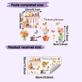 Detail view of kitchen wall stickers with watercolor flowers and Heart of the home quote - 30x60cm (HY-B214)