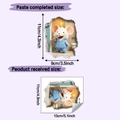 Size specifications for 3D cartoon mouse brushing teeth wall sticker decal - 11x13cm (HY-S036)