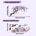 Größentabelle für violette Glyzinien-Wandtattoos mit DIY-Maßen und Zweiglayout - Lila Blauregen Und Schmetterling (HY-C110)