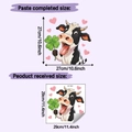 Detailed size chart showing received 29cm and applied 27cm cartoon cow wall stickers - Cartoon Cow Style (HY-F876单彩)