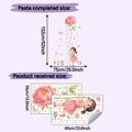 Dettaglio layout adesivo murale fiore ragazza acquerello dimensioni 132x75cm - 35*60cm*2pcs/HY-G034