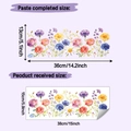 Detail of floral wall sticker layout dimensions showing compact 38x15cm layout size - 15*38cm / Multicolor (HY-F880)