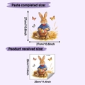 Dettaglio che mostra dimensioni e layout dell'adesivo murale con coniglio di Pasqua - Simpatico Coniglio con Uova di Pasqua (HY-M553)