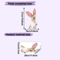 Détails des dimensions de l'autocollant mural lapin de Pâques et schéma de mise en page - Style Lapin Marron et Blanc (HY-F873单彩) / 17*29cm