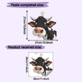 Tableau des tailles sticker vache: format fini 27x27cm et planche 29x29cm pour décoration - Vache avec Marguerite (HY-F875)