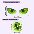 Specifiche dettagliate delle dimensioni per adesivi murali decorativi occhi di gatto verdi - Luce Verde (HYQ050)