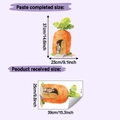 Detailed dimension guide for watercolor rabbit and carrot house self-adhesive wall sticker - 25x39cm/HY-F884