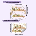 Detail showing dimensions of floral vase and kitchenware wall decals for home decor - 40*60CM/HY-E298