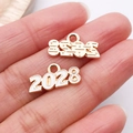 Pendentifs 2028 en émail blanc et doré pour la création de bijoux DIY et porte-clés - Blanc 2028