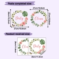 Dimensiones detalladas de las pegatinas Clean y Dirty con flores y rosas - HY-F887 Color Transparente
