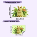 Tableau détaillé des tailles pour sticker lapin montrant les dimensions finales et de pose - 20*30cm Lueur Verte