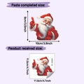 Vista detallada de medidas de pegatina de Papá Noel con reverso autoadhesivo - Estilo Papá Noel(HY-KG204) / Estándar
