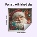 Detail of 34cm Santa Claus wall sticker with 3D gift box design and size dimensions - 34cmx34cm / Santa Claus Style (HY-F661 107)