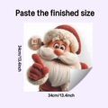 Detail of 34cm Santa Claus wall sticker with Noel hat for Christmas home decoration - 34x34 / Santa Claus Style (HY-F662 107)