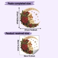 Detail showing dimensions of Santa Claus wall sticker with moon and poinsettia elements - 39*39CM / Santa Claus Moon (HY-F687)