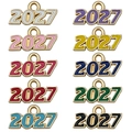 Pendentifs année 2027 en émail coloré avec bords en métal doré pour la création DIY - Multicolore 2027 Petit