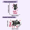 Detail view of the cat food wall sticker showing product dimensions and layout - 20*29cm(HY-F705)
