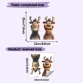 Detailed view of the 24x24cm self-adhesive cartoon reindeer wall sticker layout for rooms - 24*24cm/HY-F712