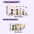 Detail of cartoon kids reading wall decals showing original sheet layout and finish size - 30*60cm (HY-B173)