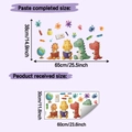 Detail showing the layout dimensions of cartoon dinosaur wall stickers for home decoration - Standard Layout (HY-B174)