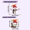 DIY Christmas snowman wall decal showing layout size 29x29cm and final effect 38x38cm - Cartoon Snowman Style (HY-F701)