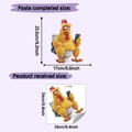 Comparación de tamaños del adhesivo 3D de pollo para inodoro con dimensiones en cm - 24*24cm (HY-M495)
