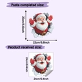 Confronto dimensioni dell'adesivo 3D Babbo Natale tra il foglio e l'effetto finale - Babbo Natale (HY-M493) / 24x24cm